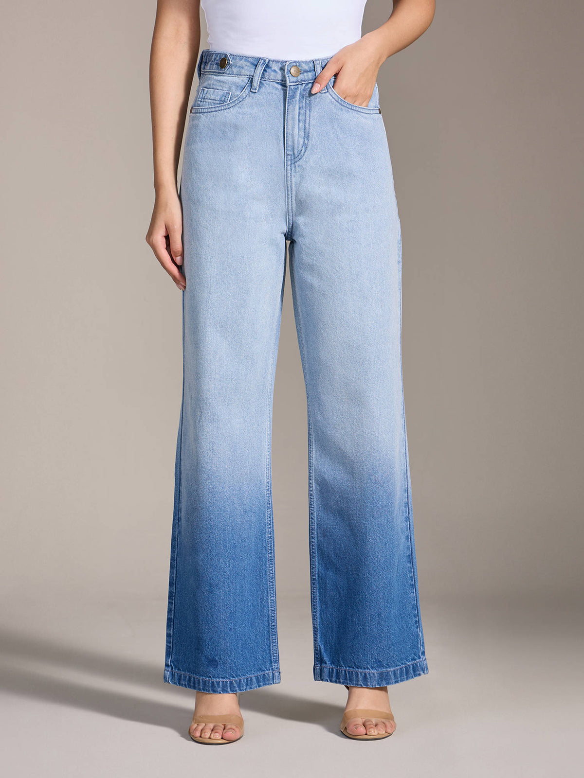 Blue Ombre High Waist Denims | ST23 - view 1