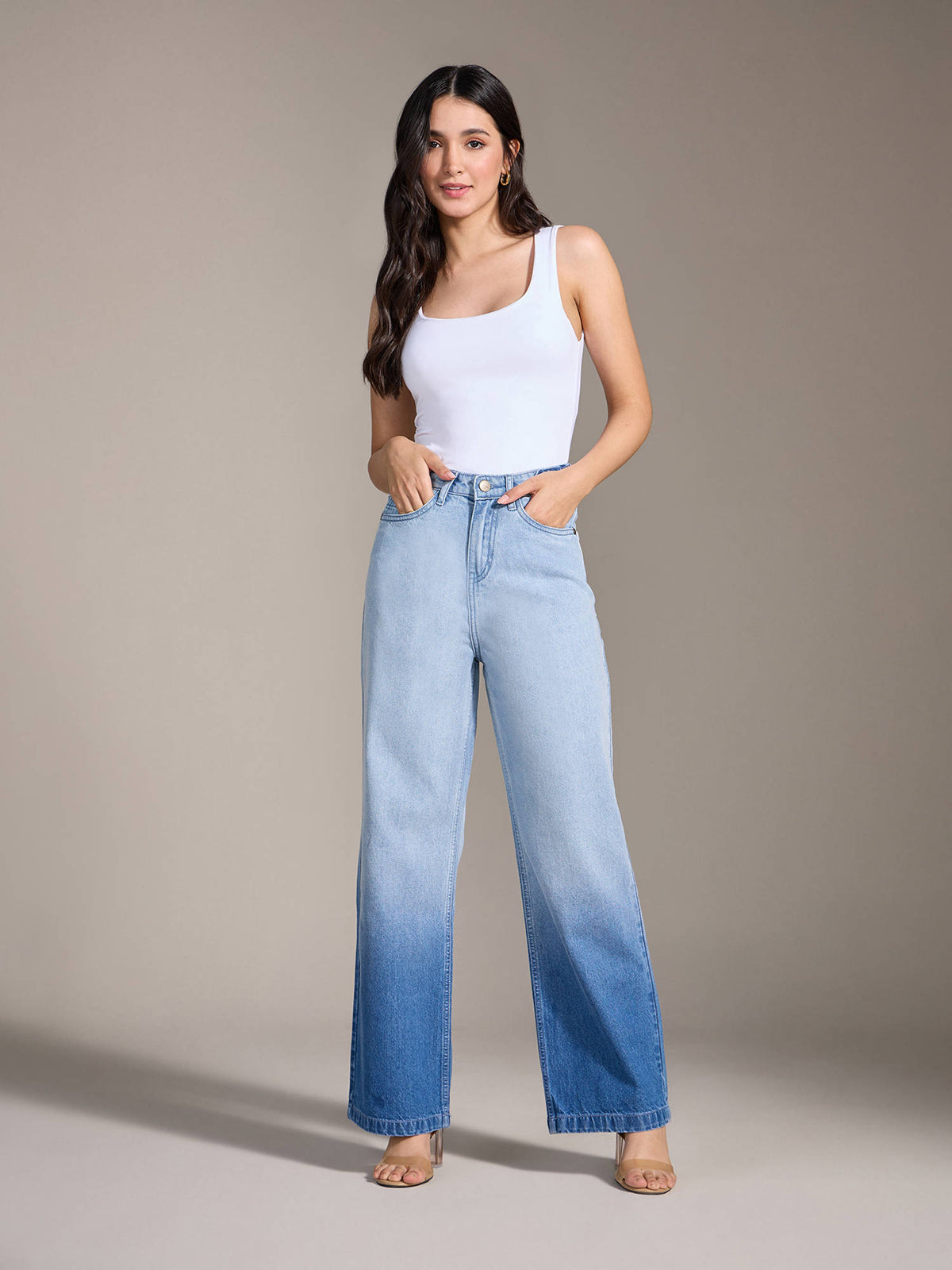 Blue Ombre High Waist Denims | ST23 - view 3