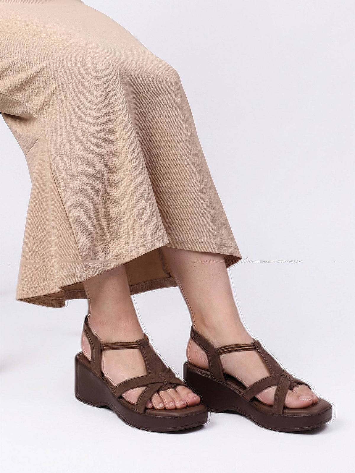 Women Brown Wedges Heels | H78 - view 1