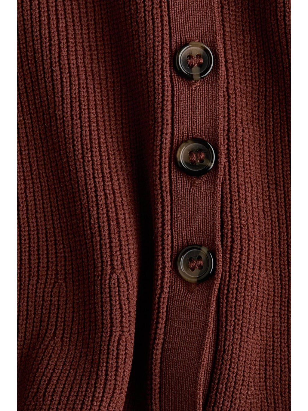 Women Brown Rib-Knit Peplum Waistcoat | pt51 - view 6