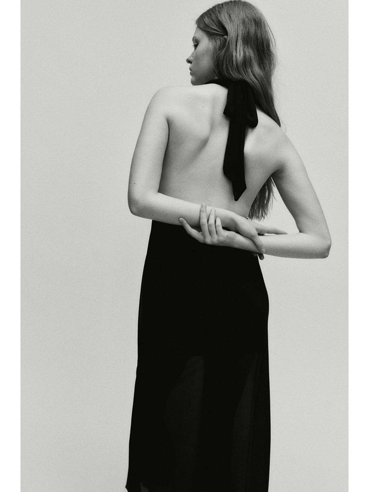 Women Black Cowl-Neck Maxi Dress | D56 - view 3