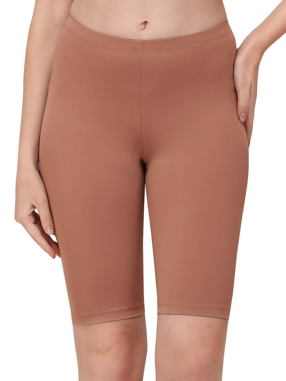 Grey Women's Soft Polyamide Spandex Mid Thigh Length Cycling Shorts - view 31