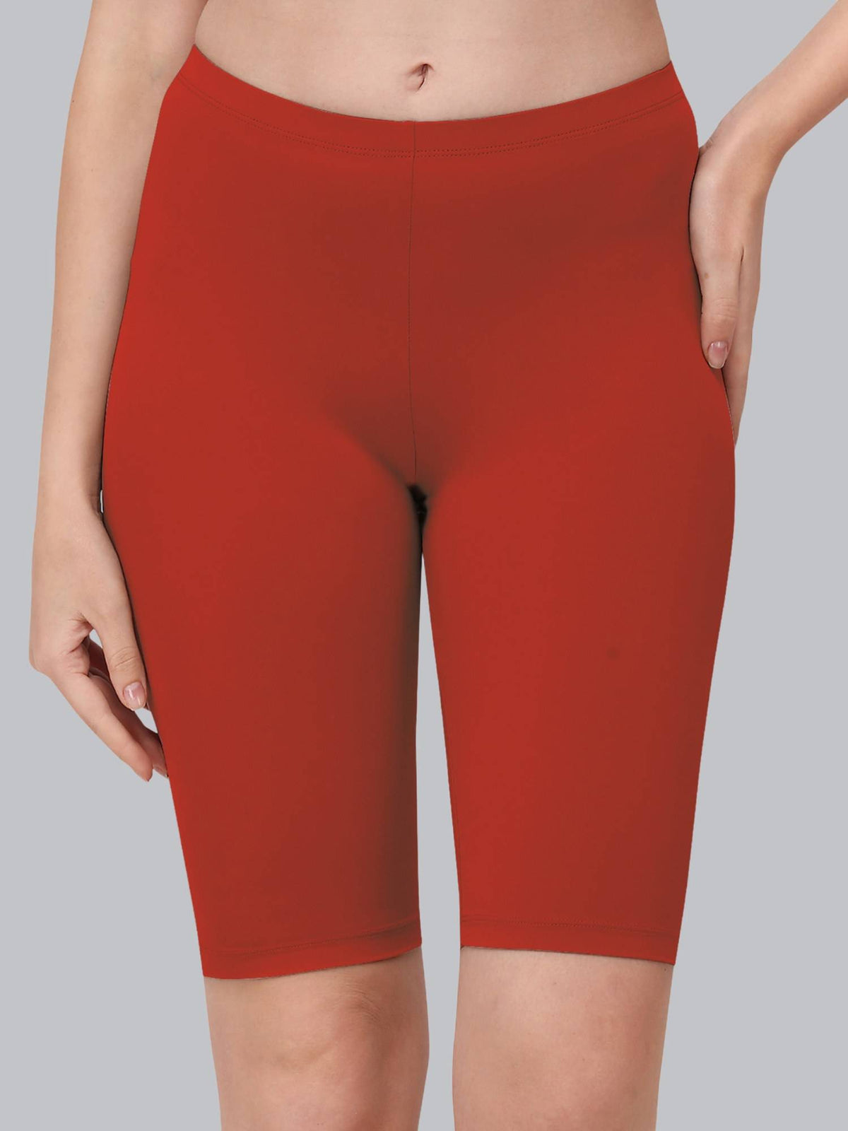 Grey Women's Soft Polyamide Spandex Mid Thigh Length Cycling Shorts - view 16