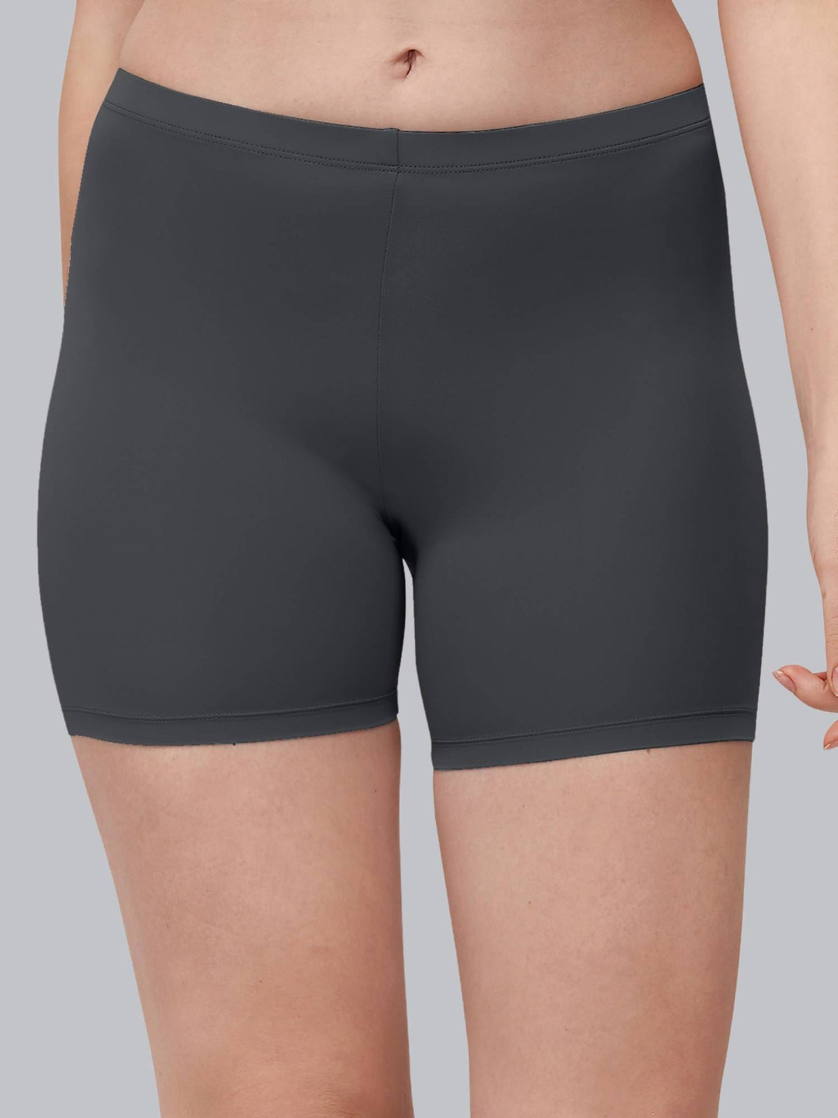 Charcoal Women's Soft Polyamide Spandex Thigh Length Cycling Shorts - view 1