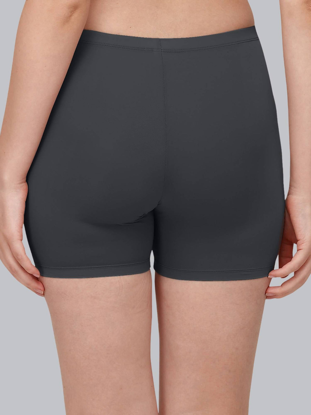 Charcoal Women's Soft Polyamide Spandex Thigh Length Cycling Shorts - view 2