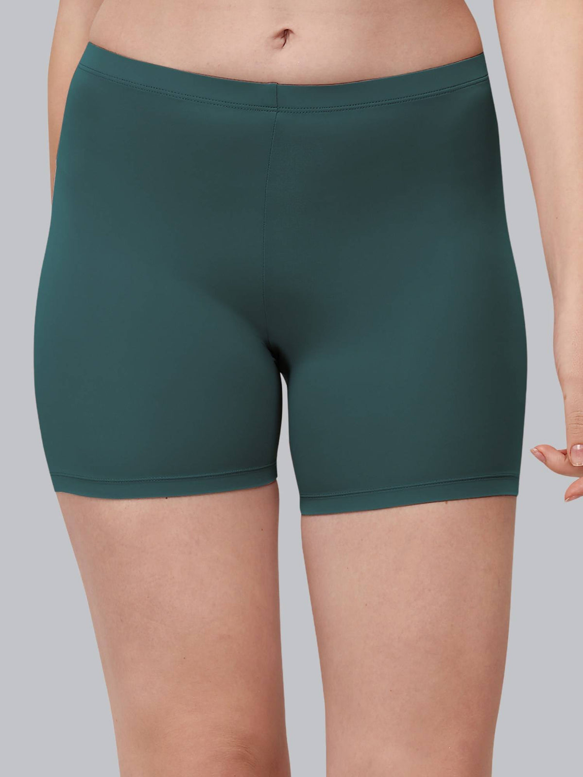 Charcoal Women's Soft Polyamide Spandex Thigh Length Cycling Shorts - view 21