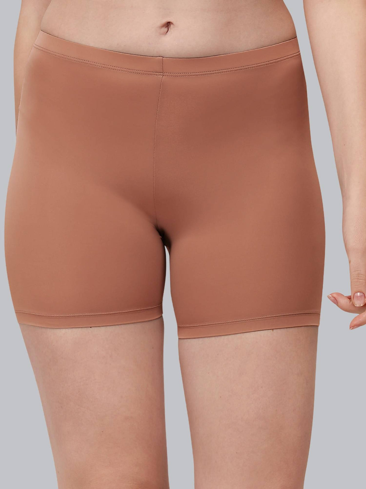Charcoal Women's Soft Polyamide Spandex Thigh Length Cycling Shorts - view 16