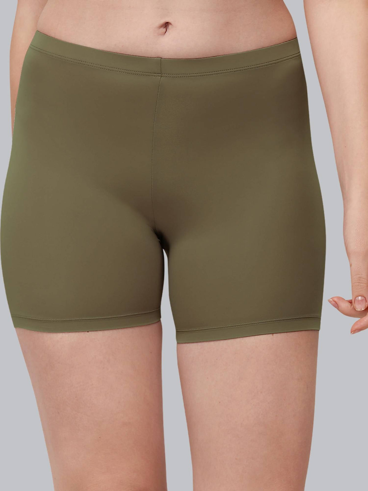 Charcoal Women's Soft Polyamide Spandex Thigh Length Cycling Shorts - view 36