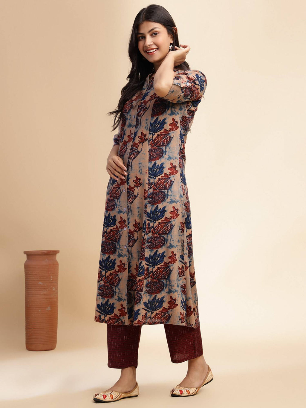 Terracotta Forrest A-Line Kurta | FY93 - view 3