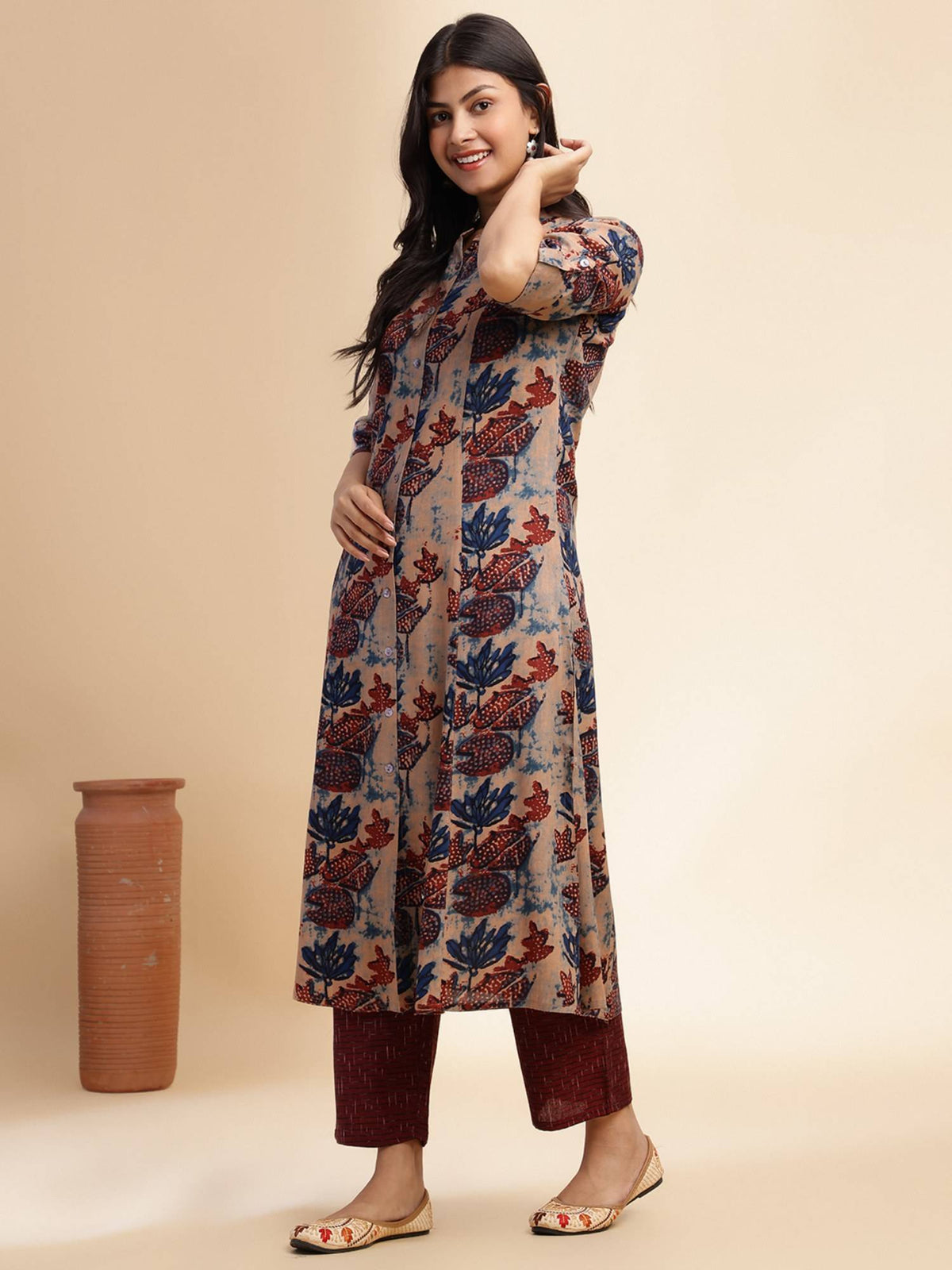 Terracotta Forrest A-Line Kurta | FY93 - view 3