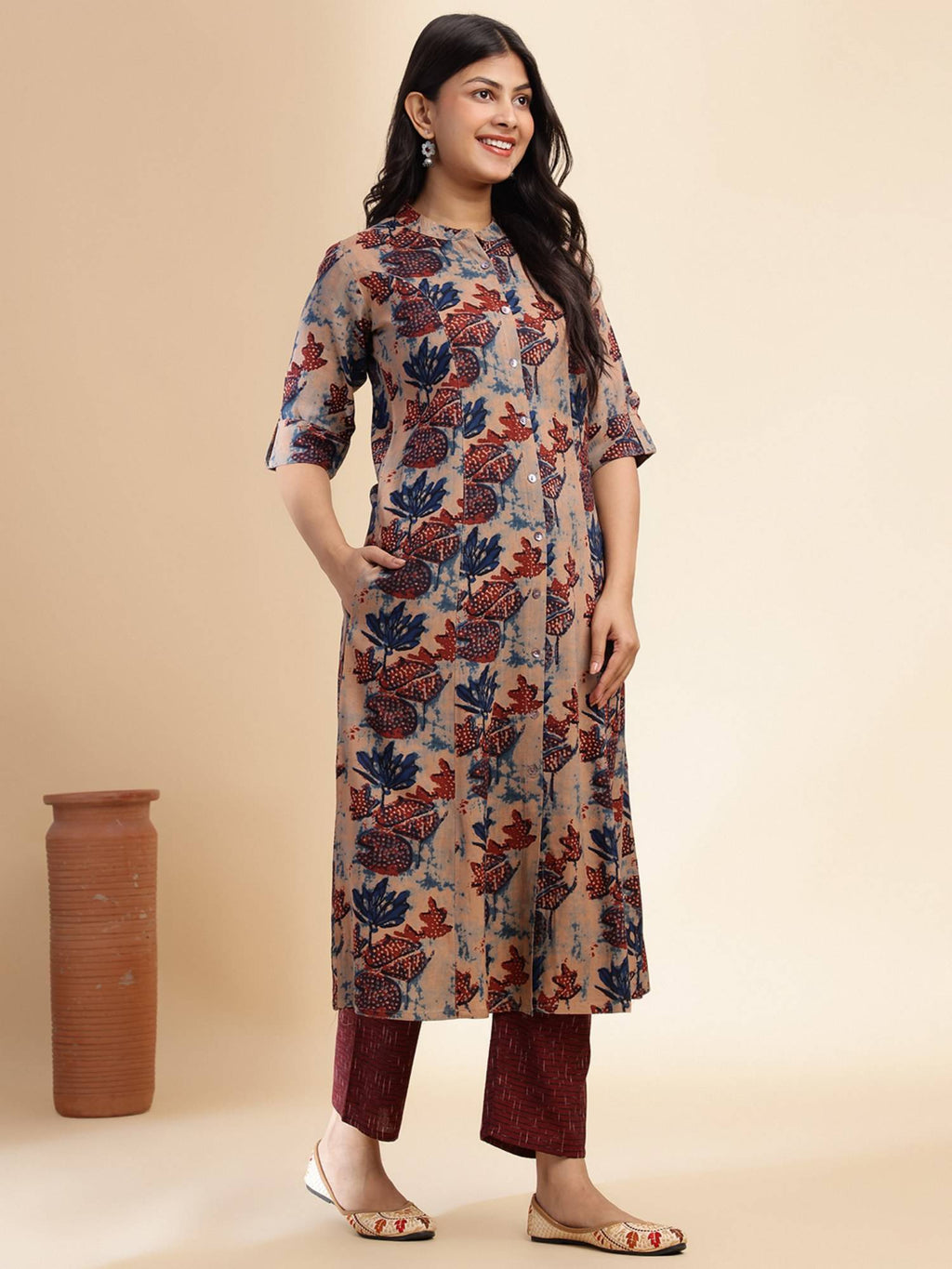 Terracotta Forrest A-Line Kurta | FY93 - view 4