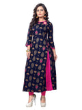 Womens Blue Color Rayon A-Line Kurta | FY93 - view 1