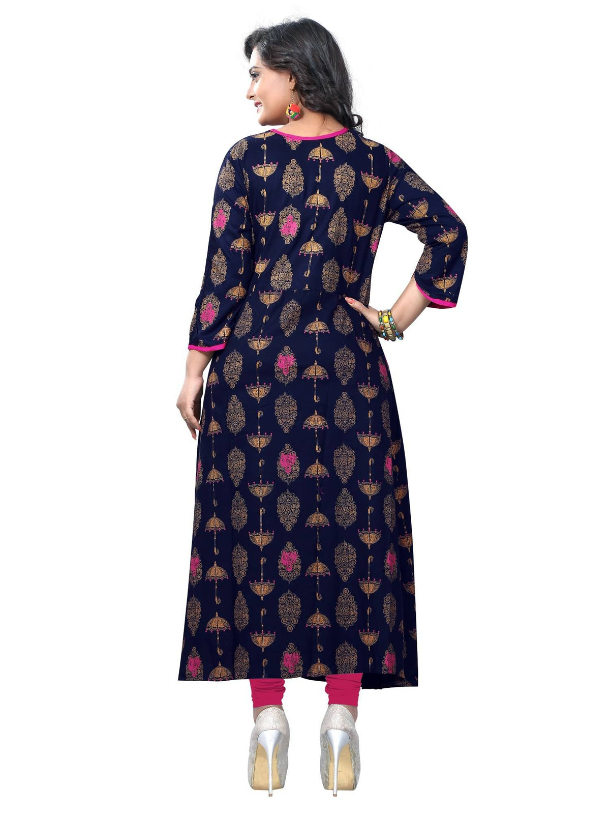 Womens Blue Color Rayon A-Line Kurta | KDG - view 2
