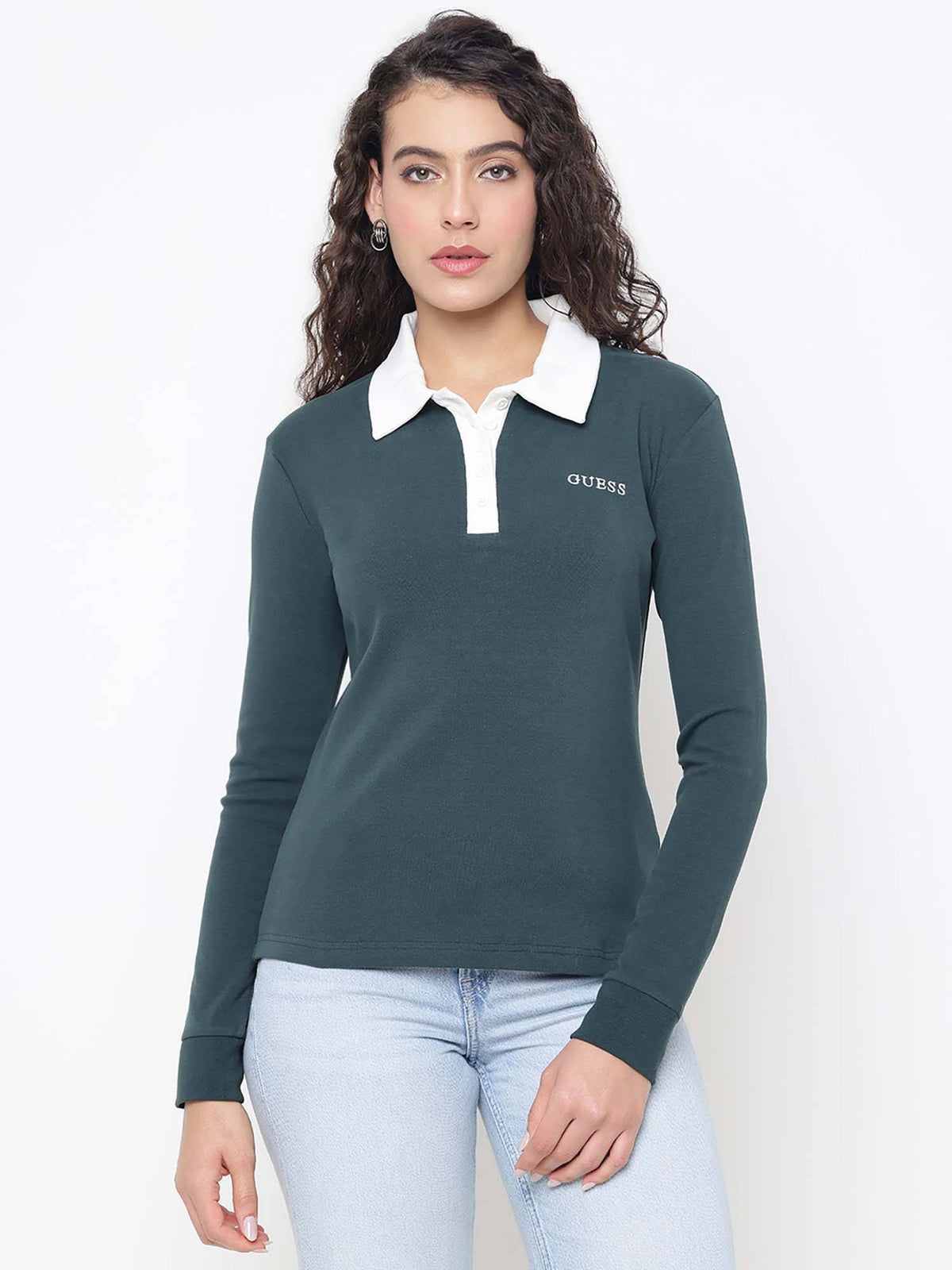 Fabia Organic Cotton Stretch Micro Dove White Solid Polo Collar Regular Fit T-Shirt | PW43 - view 7
