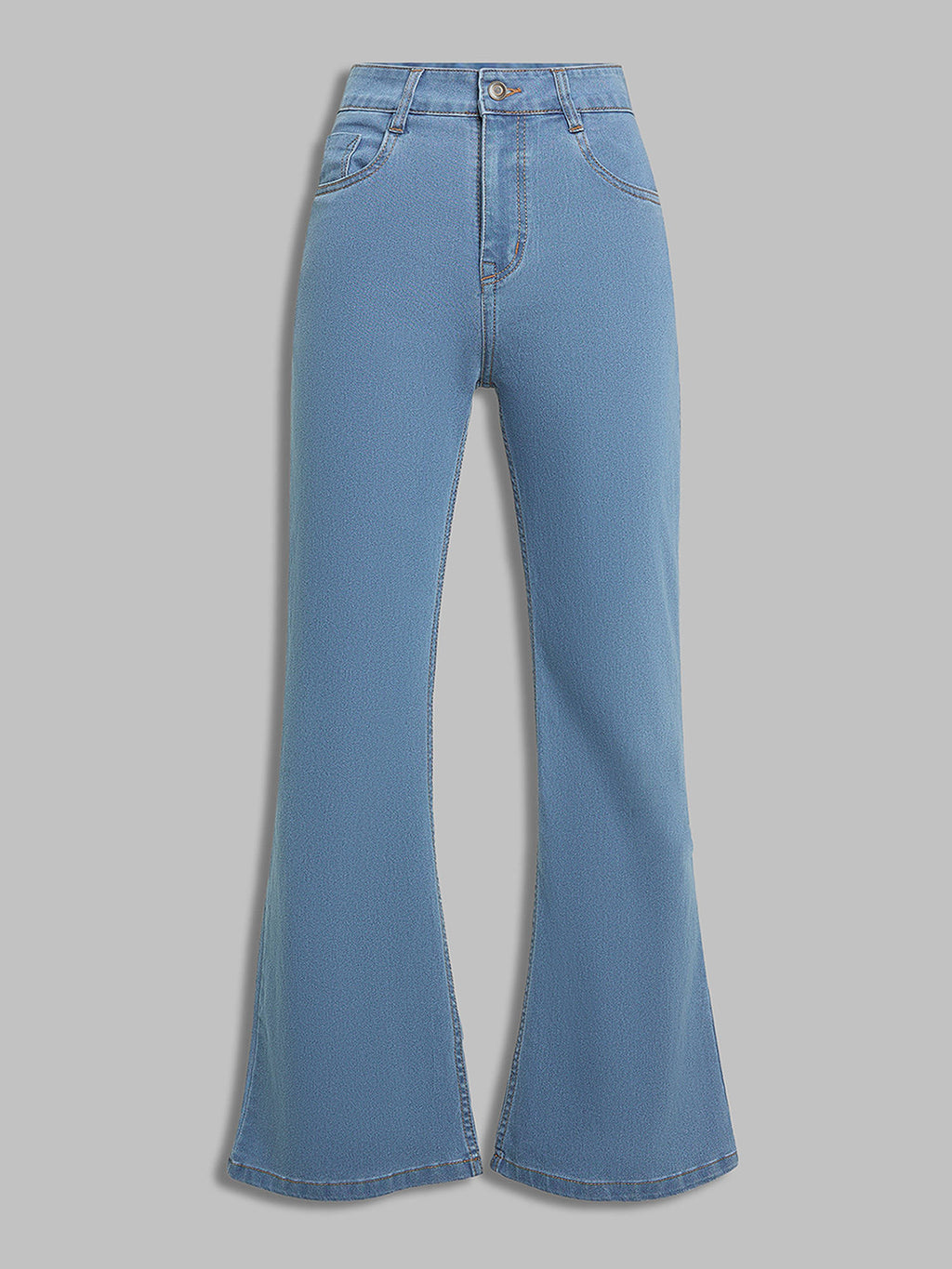 Women Light Blue Bootcut High Rise Regular Stretchable Denim Jeans | BT10 - view 1