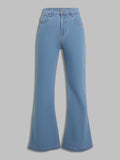 Women Light Blue Bootcut High Rise Regular Stretchable Denim Jeans | BT10 - view 1
