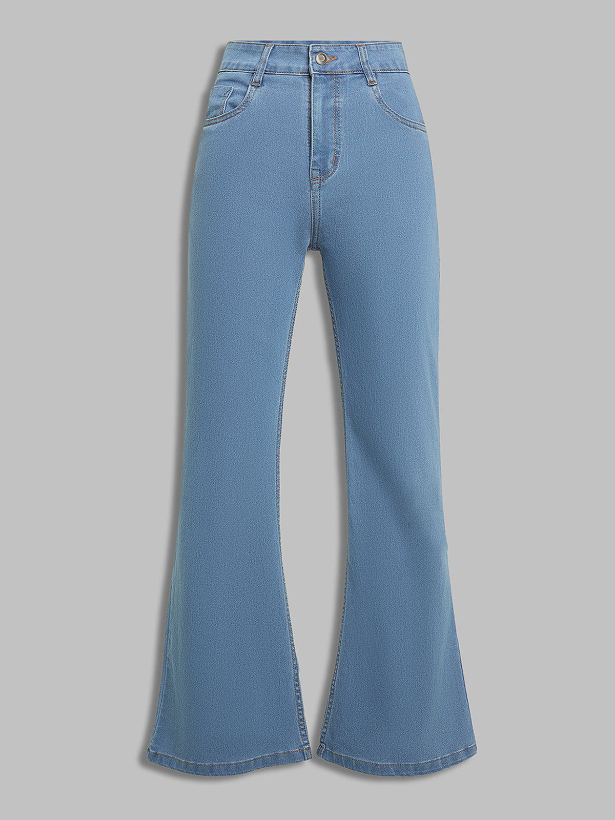 Women Light Blue Bootcut High Rise Regular Stretchable Denim Jeans | BT10 - view 1