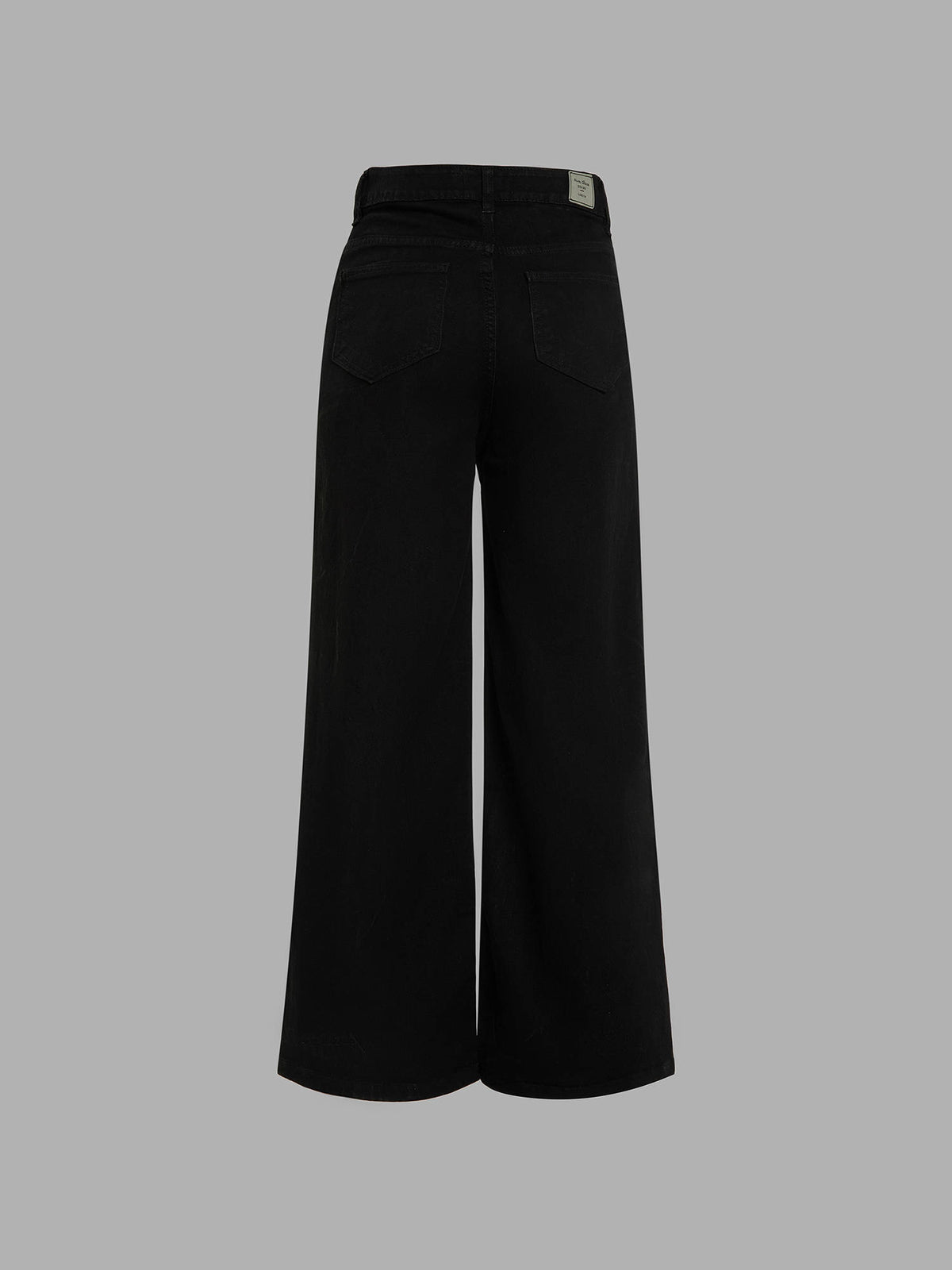 Women Black Wide Leg High Rise Stretchable Denim Jeans | WL90 - view 4
