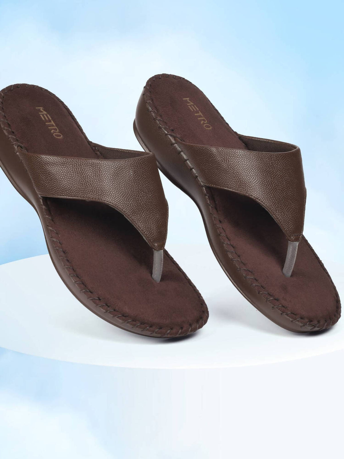 Women Beige Round Casual Sandals | SD89 - view 3