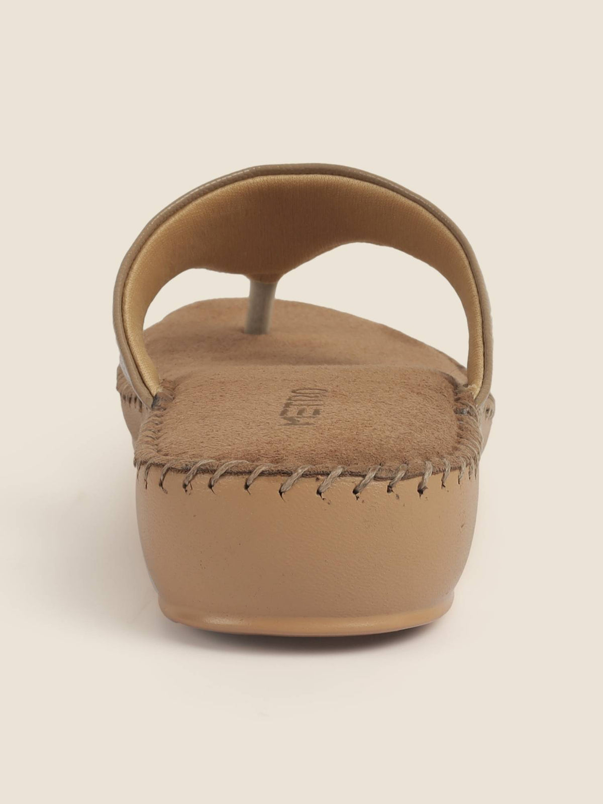 Women Beige Round Casual Sandals | SD89 - view 2