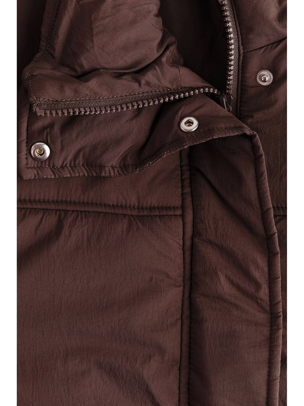 Women Brown Padded Nylon Jacket | JC78 - view 2