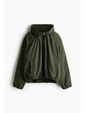 Women Green Funnel-Collar Nylon Jacket | JC78 - view 1