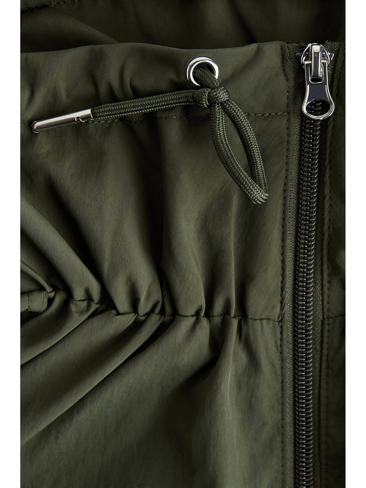 Women Green Funnel-Collar Nylon Jacket | JC78 - view 2