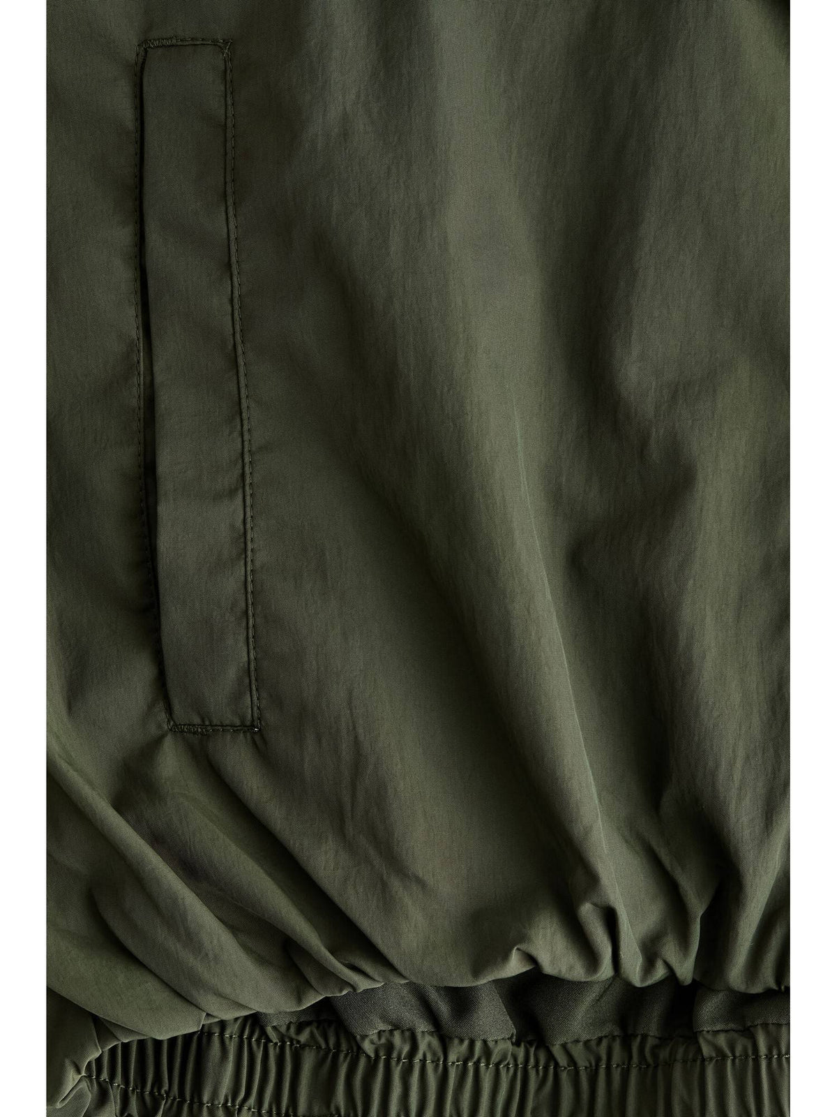 Women Green Funnel-Collar Nylon Jacket | JC78 - view 3