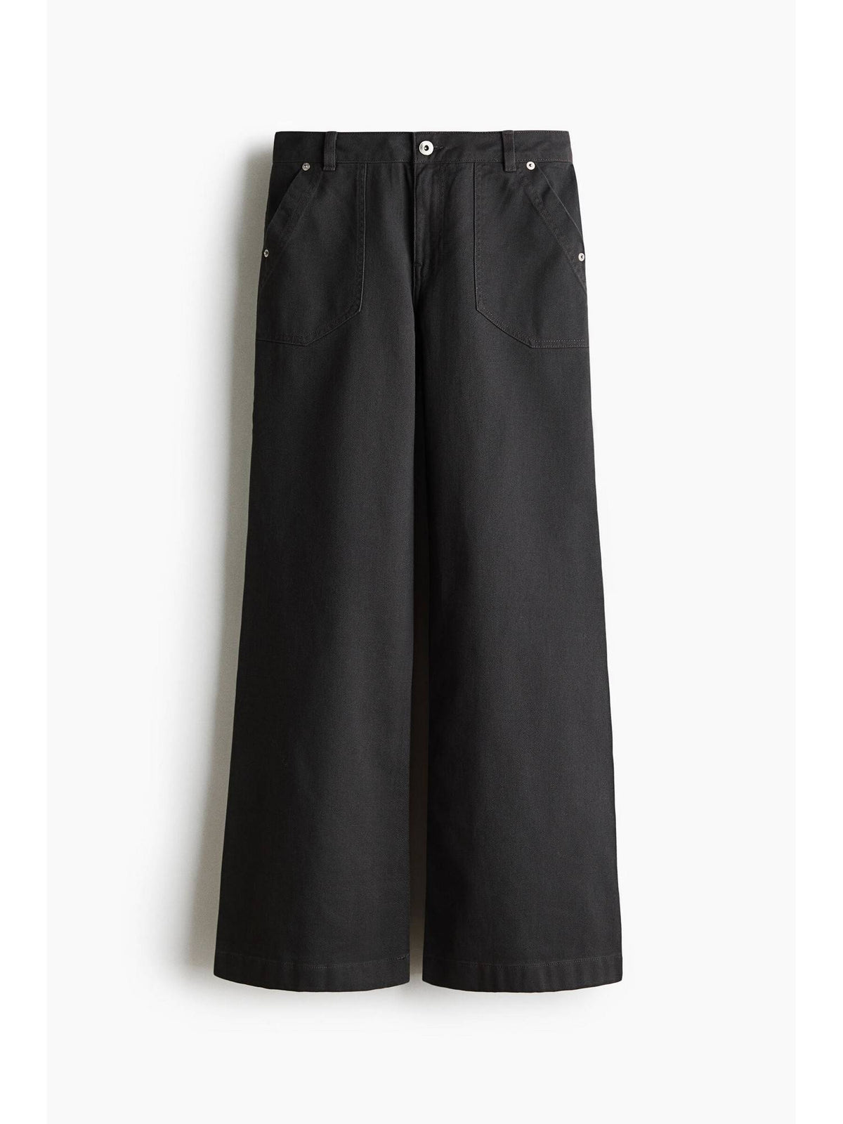 Women Grey Wide-Leg Cotton Twill Jeans | WL90 - view 1