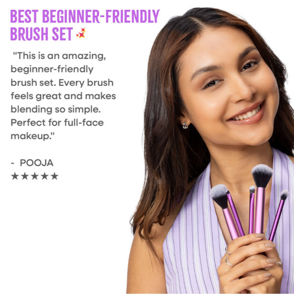 Nykaa Tools & Accessories Makeup Essential Brush & Blender Set - 7Pcs Set | T32 - view 5