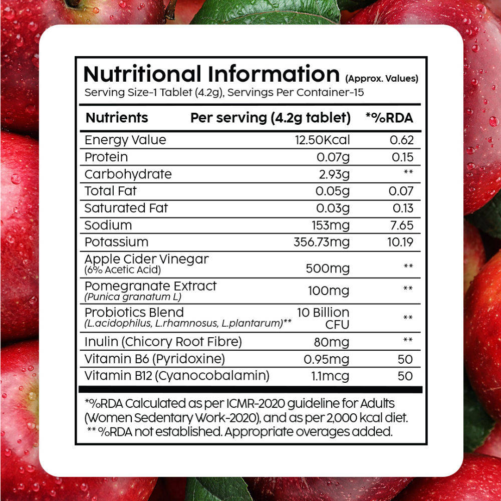 Probiotics+ ACV Apple Cider Vinegar Effervescent Tablets - Digestive Support & Manage Weight | PL1 - view 8