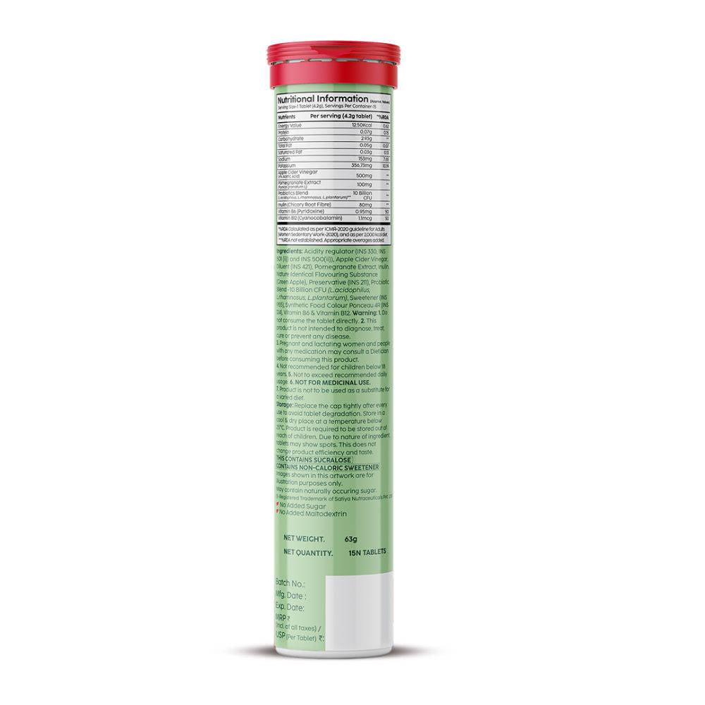 Probiotics+ ACV Apple Cider Vinegar Effervescent Tablets - Digestive Support & Manage Weight | PL1 - view 2