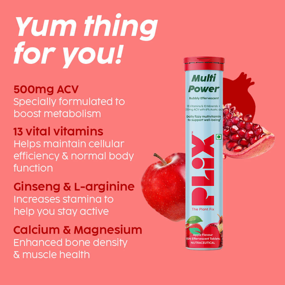 Multi Power ACV Multivitamin + Apple Cider Vinegar Fizzy Effervescent Tablets - Apple Burst | PL1 - view 5
