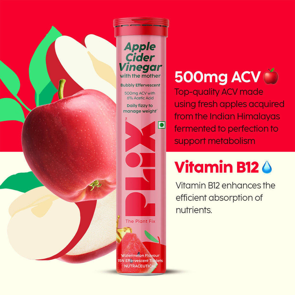 Apple Cider Vinegar Effervescent Tablet with Vitamin B6 & B12 - Watermelon | PL1 - view 6