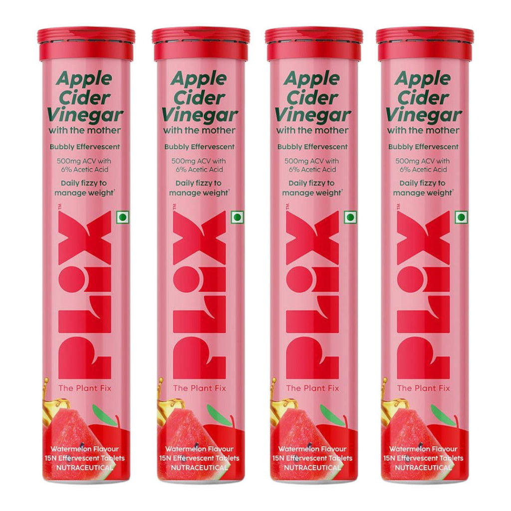 Apple Cider Vinegar Effervescent Tablets with Vitamin B6 & B12, Pack of 4 - Watermelon | PL1 - view 1