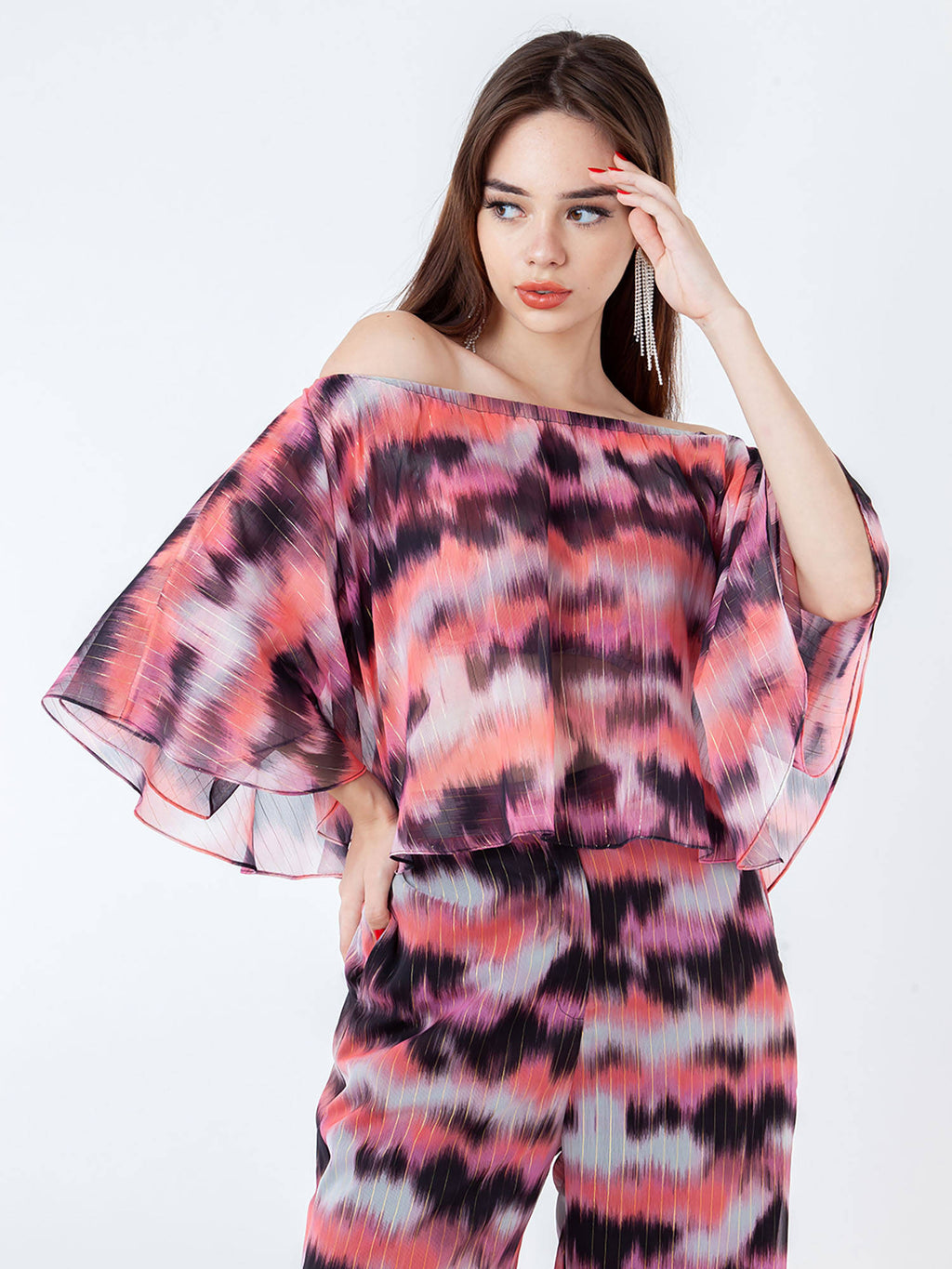 Womens Multi-Color Abstract Top | TT90 - view 1
