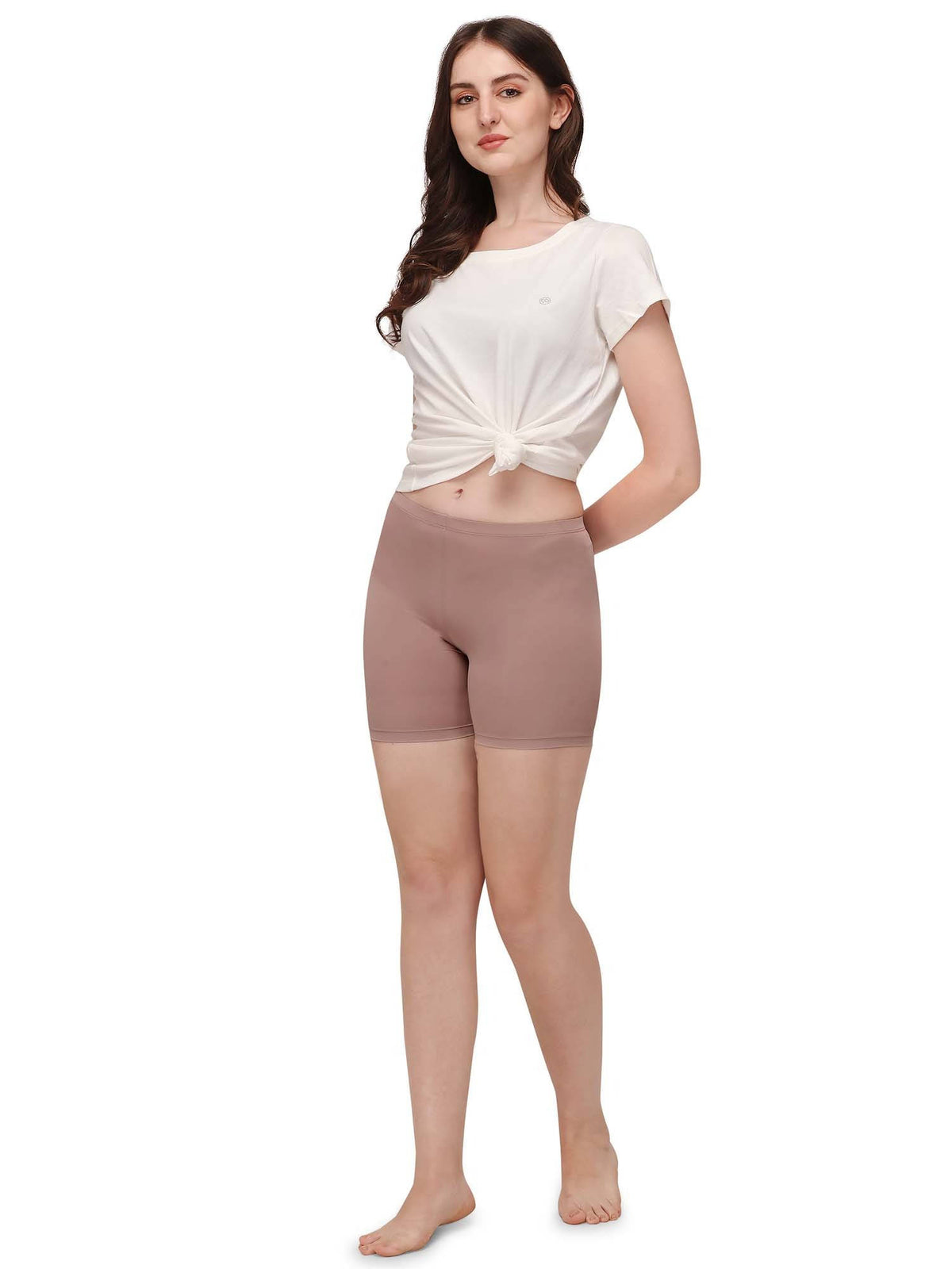 Mid Rise Soft Polyamide Spandex Mid Thigh Length Cycling Shorts - view 31