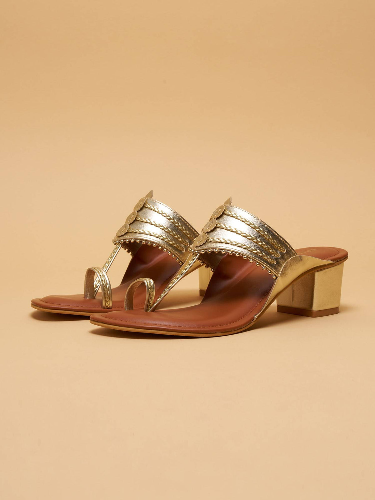 Nargis Kolhapuri Heels Gold | H78 - view 2
