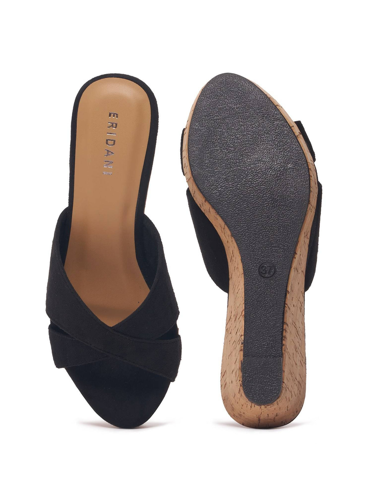 Acaciaa Criss-Cross Strap Wedges Black | H78 - view 5