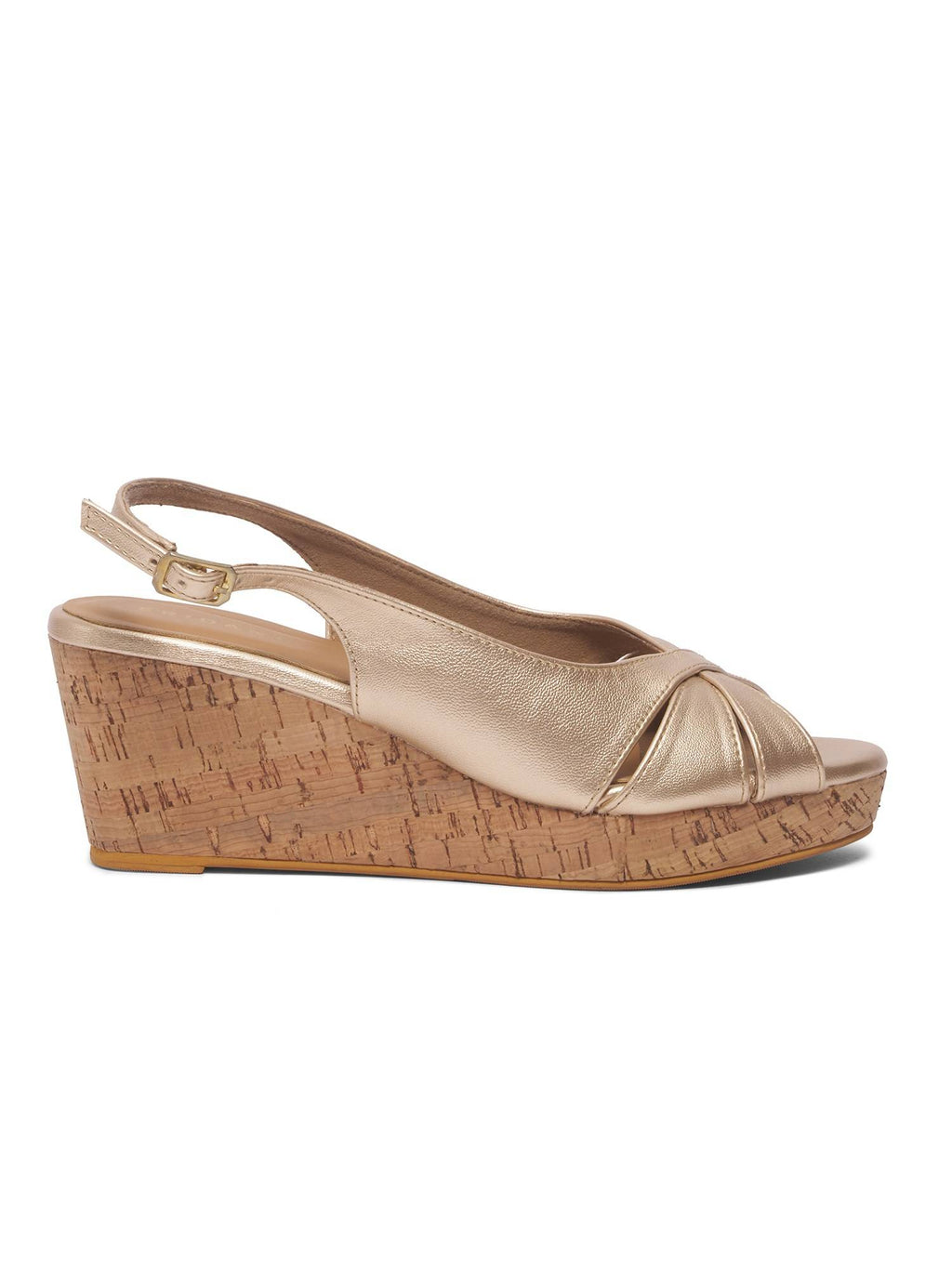 Mysha Peep Toe Wedges Gold | H78 - view 4