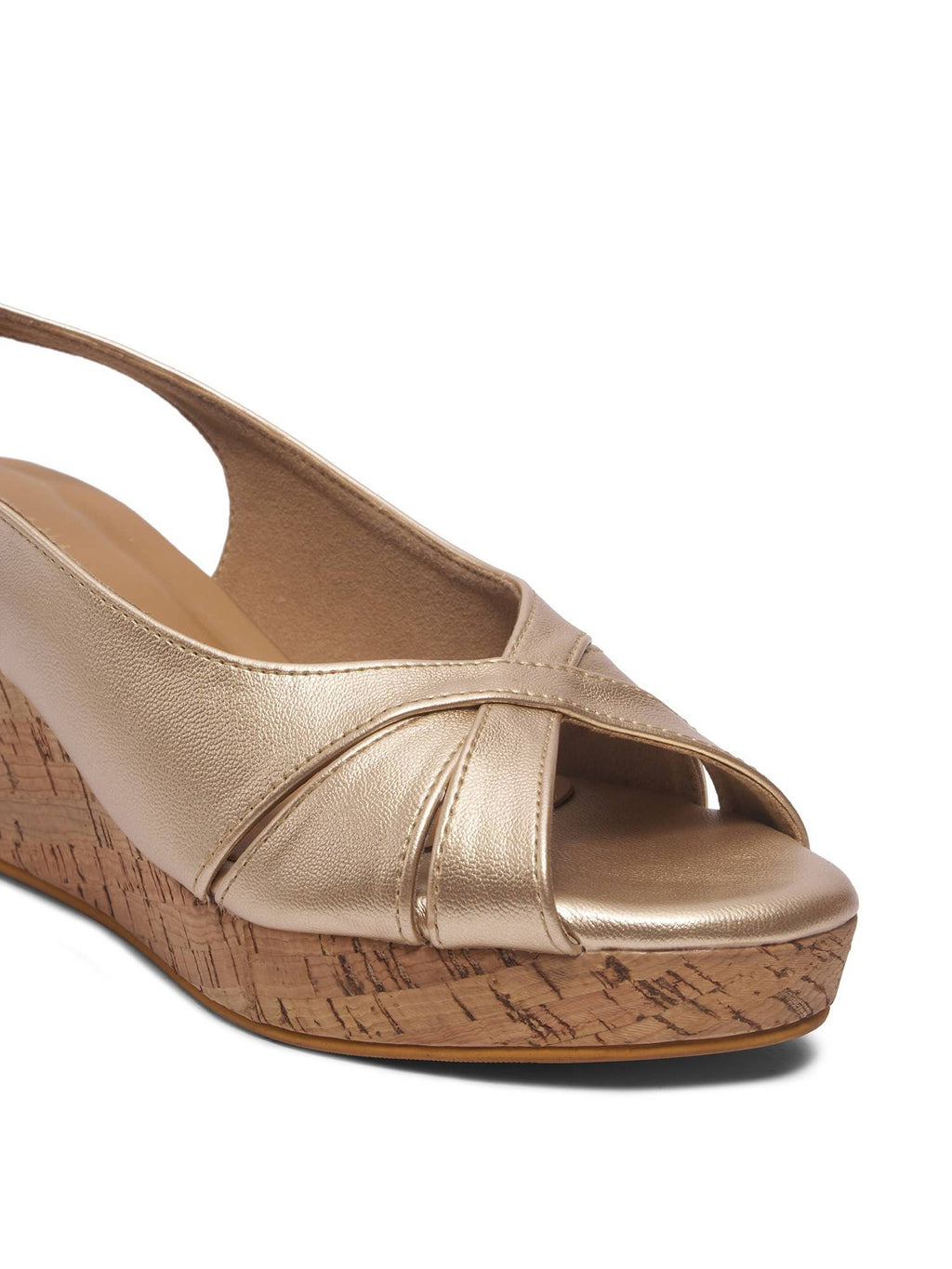 Mysha Peep Toe Wedges Gold | H78 - view 7