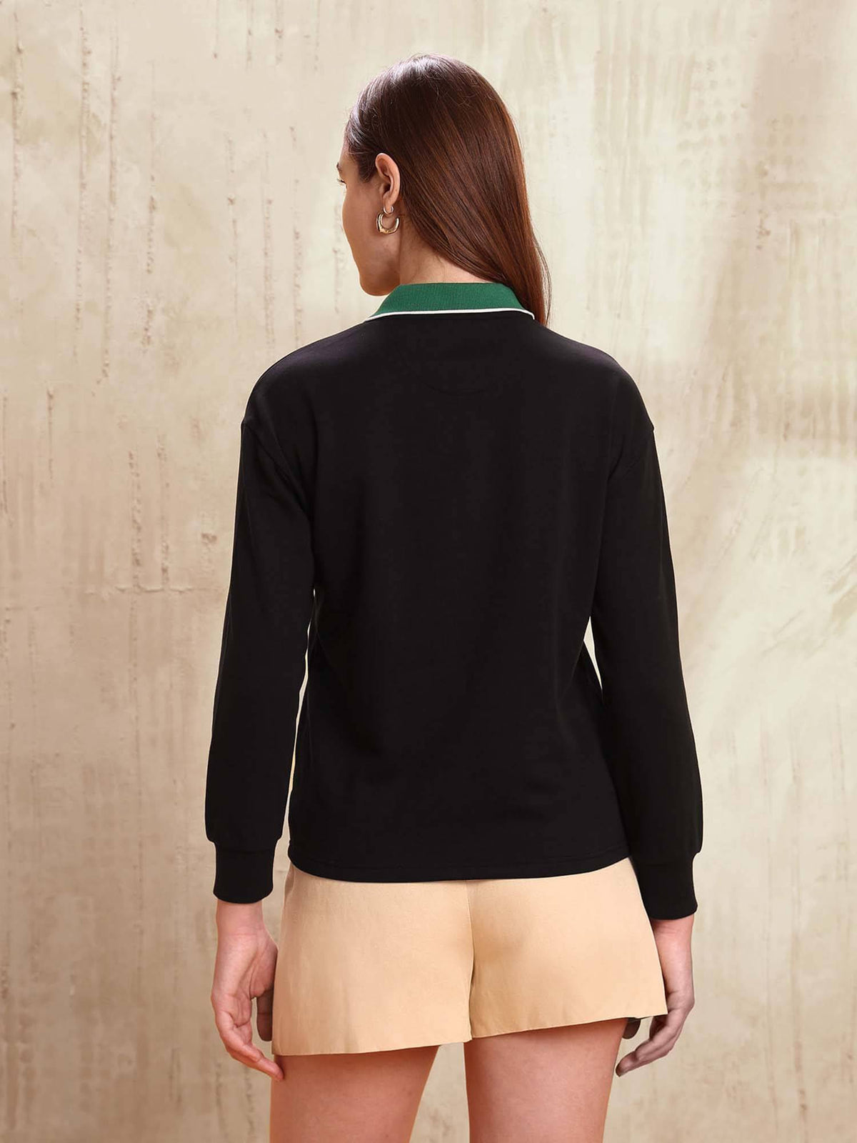 Colourblocked Regular Fit Polo T-shirt - Black | PW43 - view 5