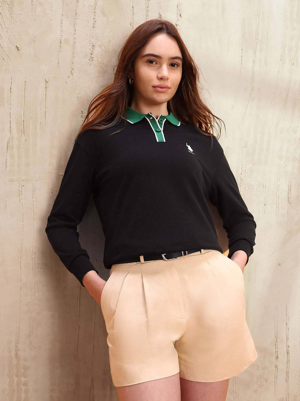 Colourblocked Regular Fit Polo T-shirt - Black | PW43 - view 6