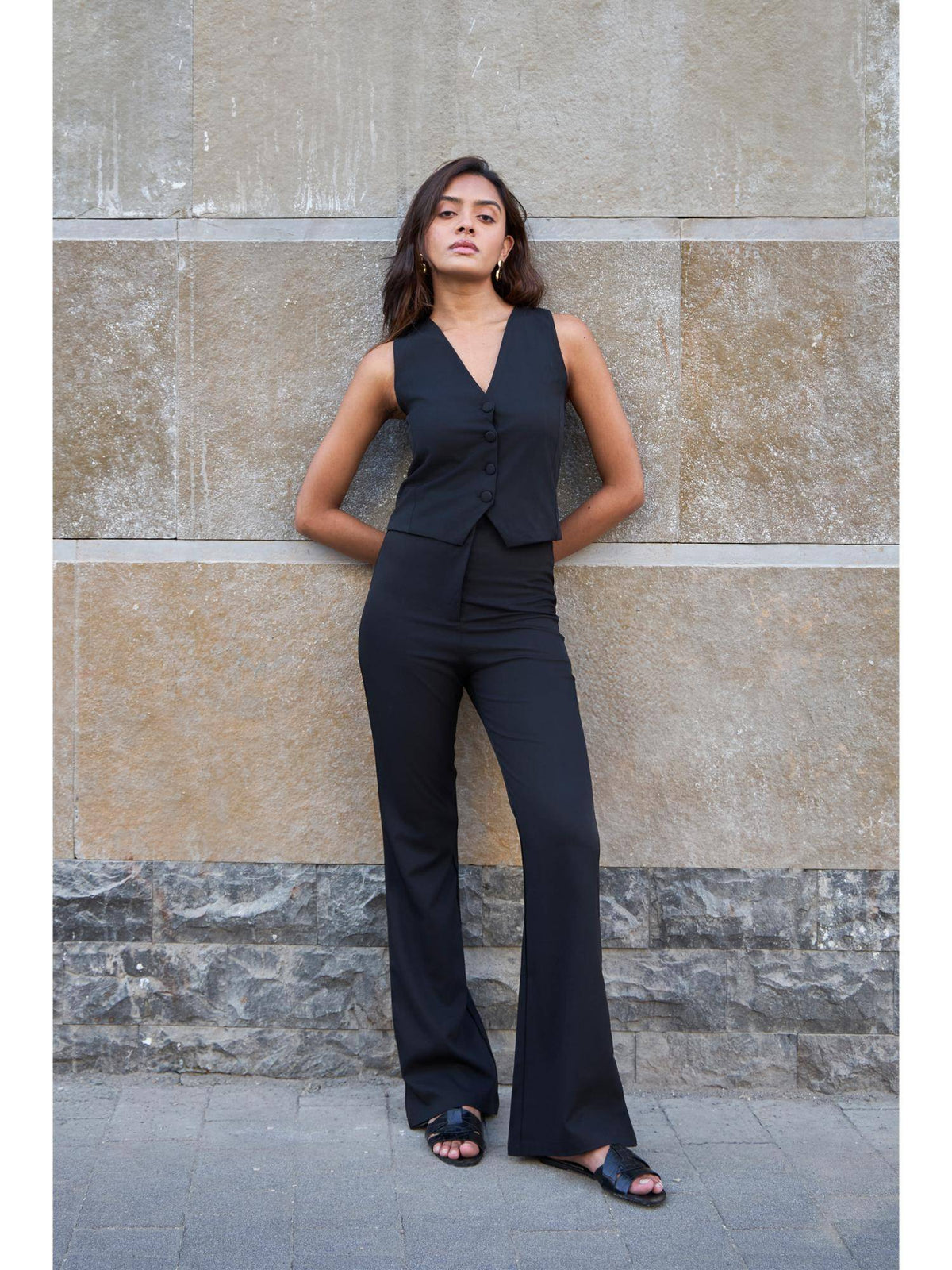 Solid Formal Waistcoat Black | JC78 - view 3