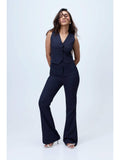 Solid Formal Waistcoat Navy Blue | JC78 - view 1
