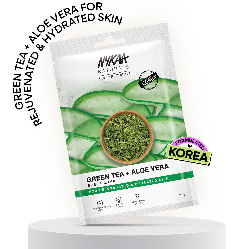 Nykaa Green Tea + Aloe Vera Sheet Mask For Hydrated Skin - Formulated in Korea - For All Skin Types | FC3 - view 73