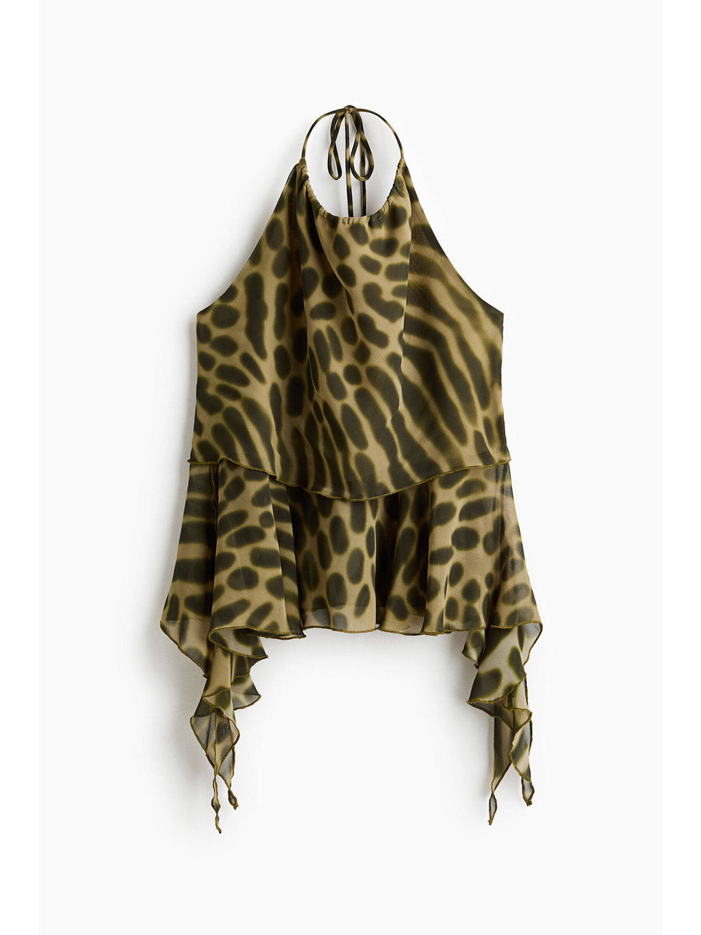 Women Green Draped-Panel Halter Neck Top | HT67 - view 5