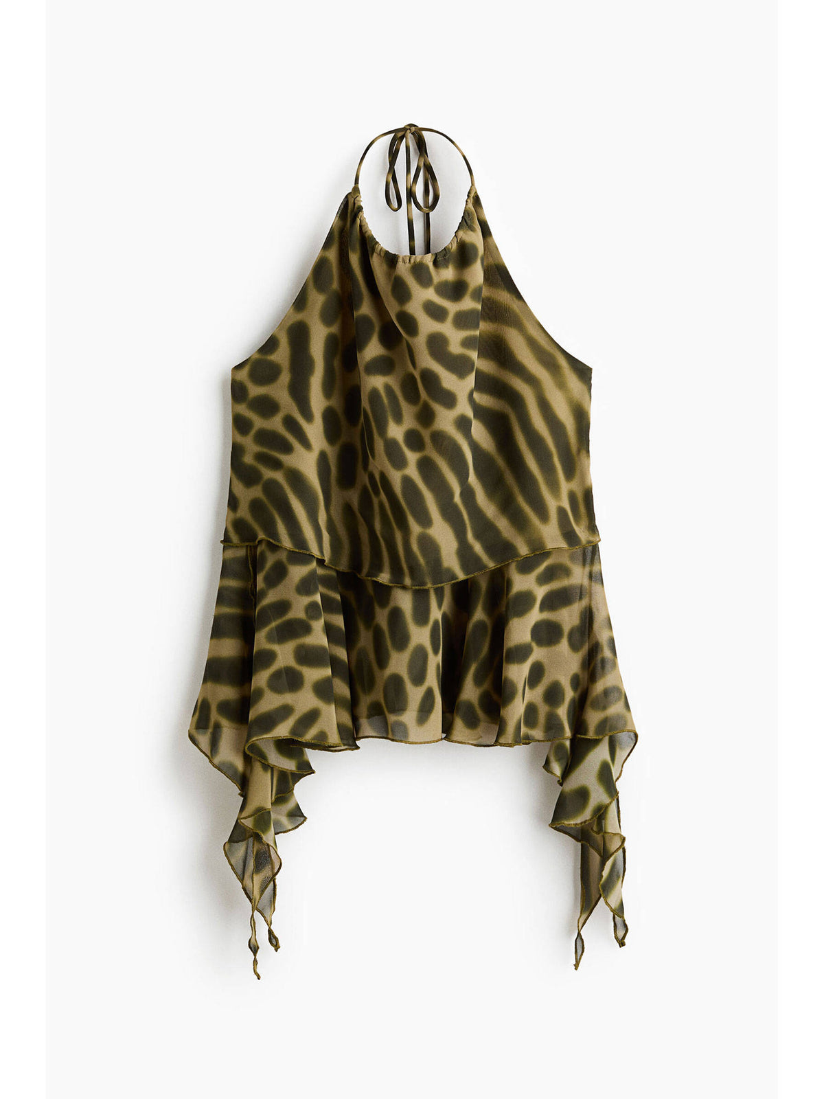 Women Green Draped-Panel Halter Neck Top | HT67 - view 5