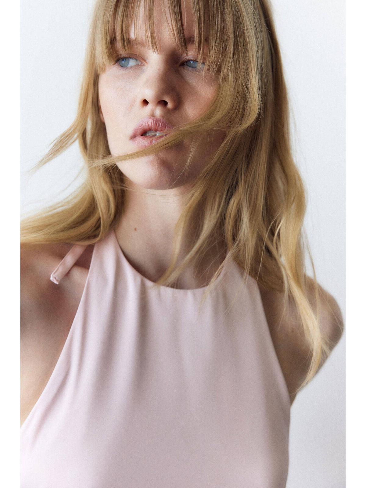 Women Beige Asymmetric Halter Neck Top | HT67 - view 8