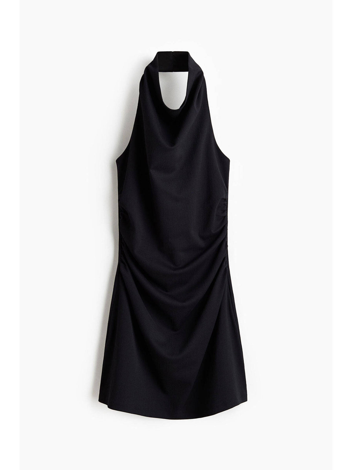 Women Black Draped Halter Neck Dress | D56 - view 5